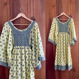 Vintage 60s 70s Boho Dress